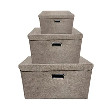 

3 Size Storage Boxes with Lids No Smell Non-woven Fabric Clear Storage Baskets Containers Bins With Cover clothes Organizer