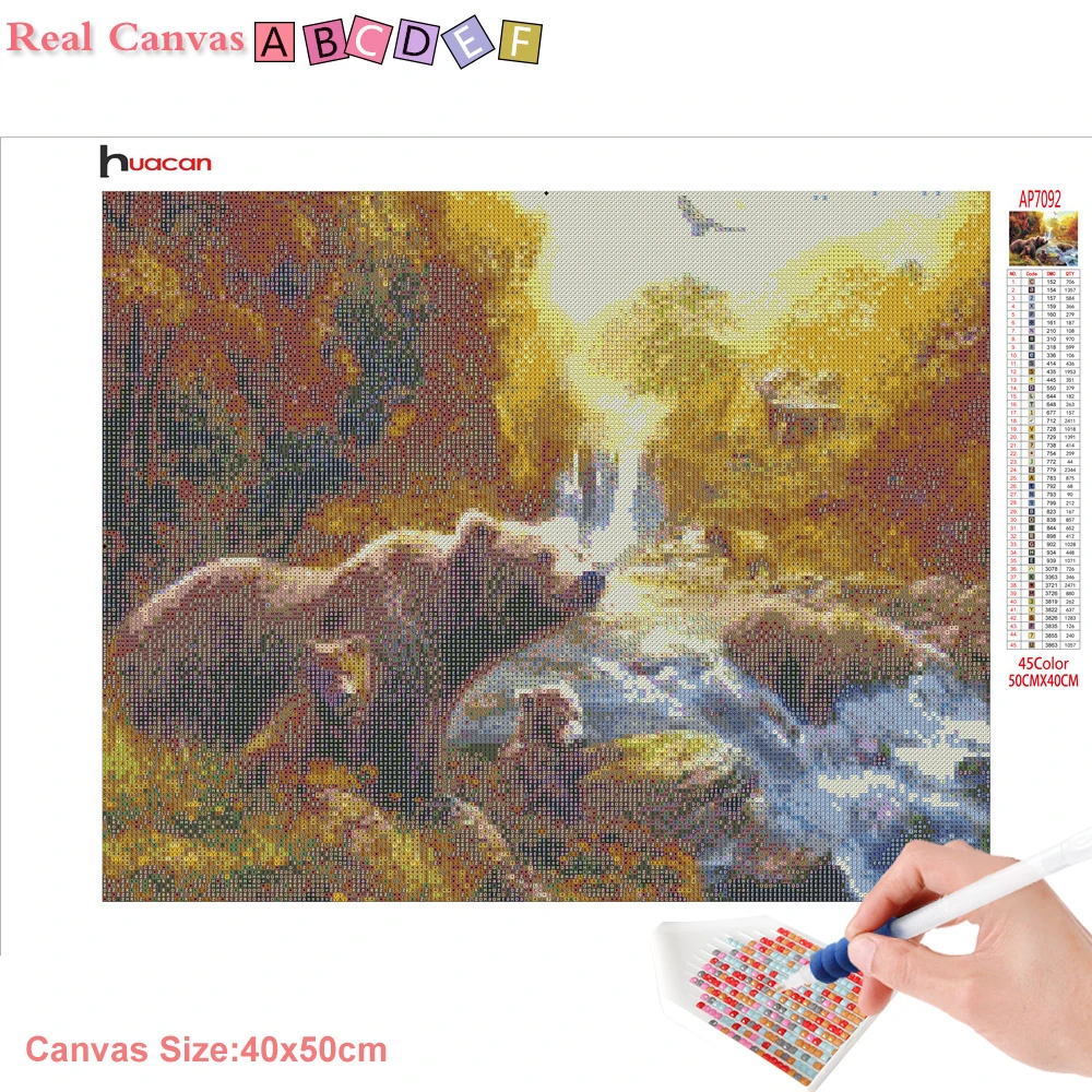 Diamond Embroidery Natural Animal Full Square Diamond Painting Bear Pictures rhinestones Cross Stitch Diamond Mosaic Home Decor