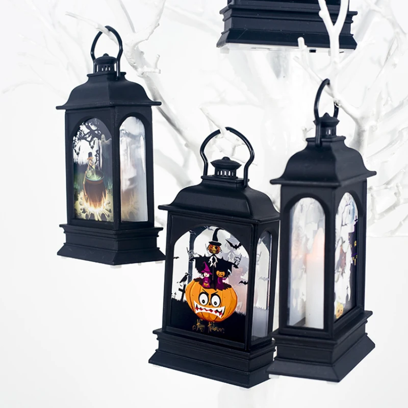 

Halloween Decoration Festival Vintage Pumpkin Castle Ghost Witch LED Lantern Light Lamp Party Decoration Hanging Decor Supplies