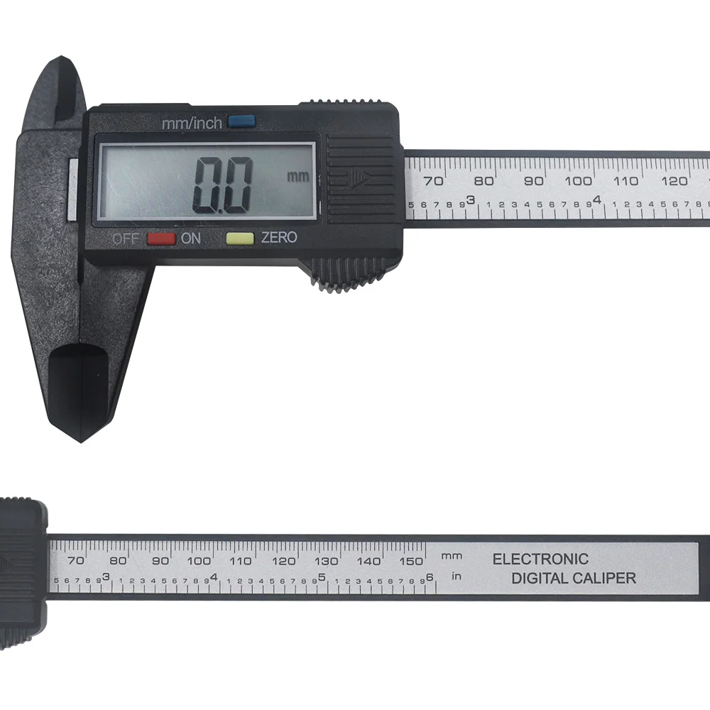 Цифровой штангенциркуль 150 мм 6 дюймов ЖК-дисплей черный микрометр из углеродного волокна 0,1 мм цифровые Штангенциркули микрометр Paquimetro