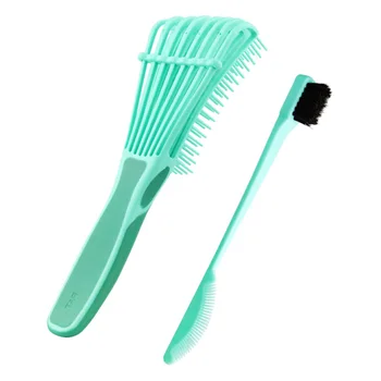 

1pc Massage Comb Portable Long Handle Plastic Hairdressing Comb Claw Comb Hair Detangle Brush with Eyebrow Brush
