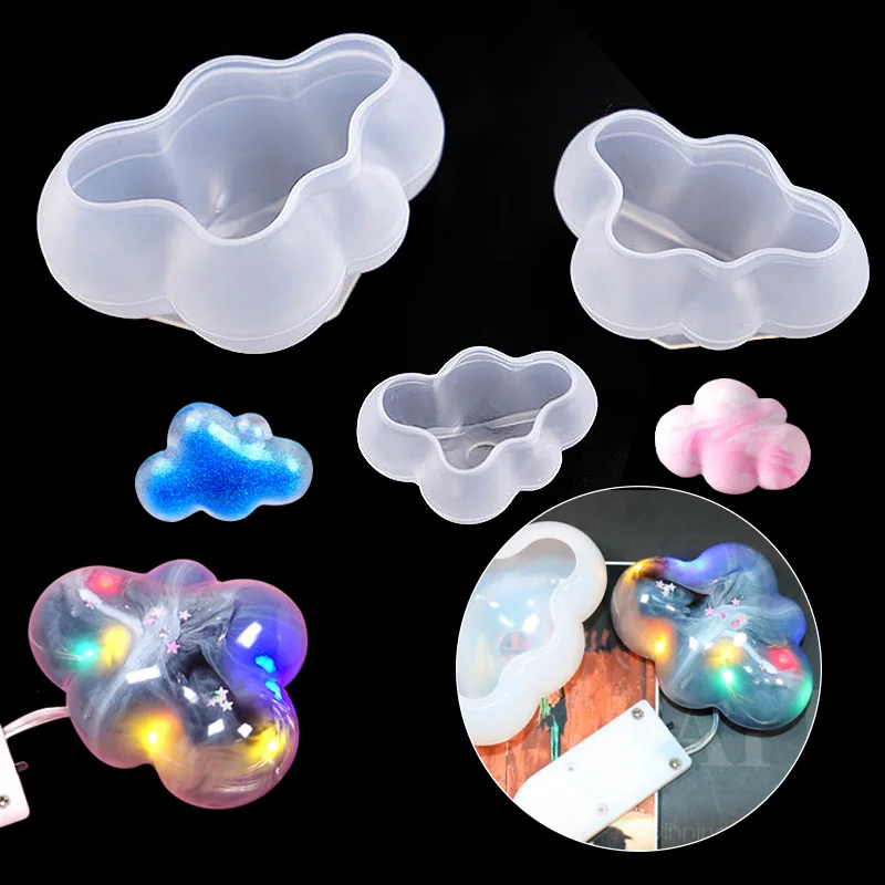 Cute Clouds Silicone Mold Jewelry Mold UV Epoxy Resin Mold Pendant Craft DIY Making Jewelry Mold Tool e0bf reusable and durable white cloud blue for sky landscapes resin mold jewelry fillings clouds roll mud jewelry making fill