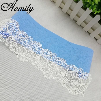 

Aomily Flower Lace Mold Wedding Cake Border Fondant Decoration Tools Cake 3D Mold Food Grade Silicone Mat Mould Baking Mold