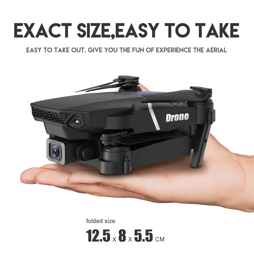 US $26.00 2021 New Quadcopter E525 WIFI FPV Drone With Wide Angle HD 4K 1080P Camera Height Hold RC Foldable Quadcopter Drone Gift Toy