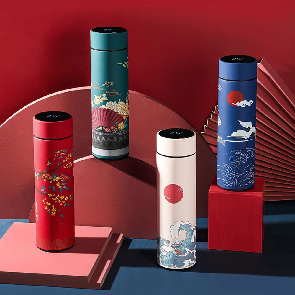 Chinese Style Retro Thermos Cup Thermo Fles Cup Intelligent Temperature