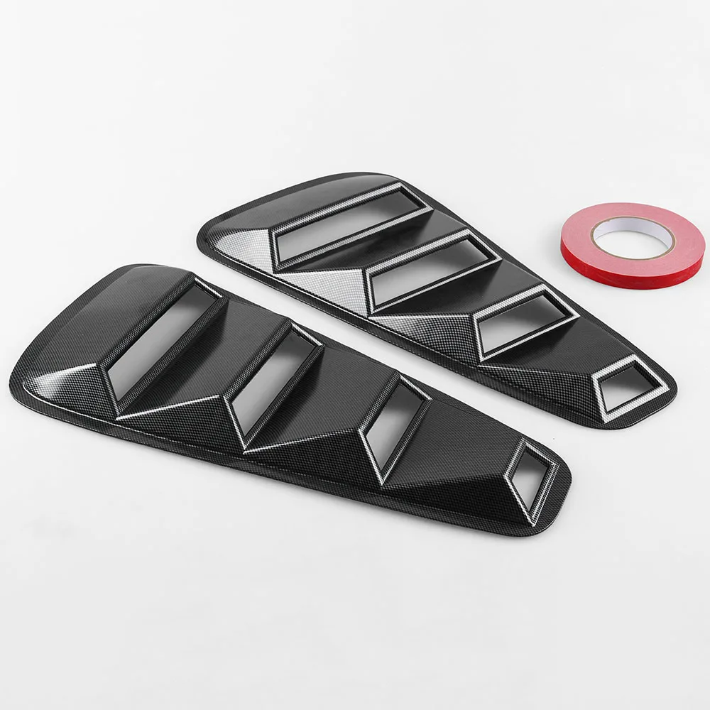 For 05-14 Ford Mustang 1/4 Quarter Black Side Window Louvers Scoop Cover Vent GT Gloss Black Rear Side Window Louvers Cover