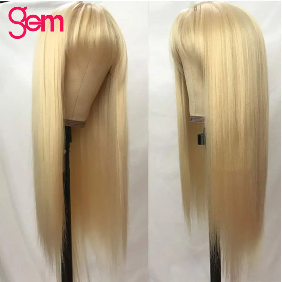 30 дюймов прямые человеческие волосы парик с челкой драгоценный камень Remy
