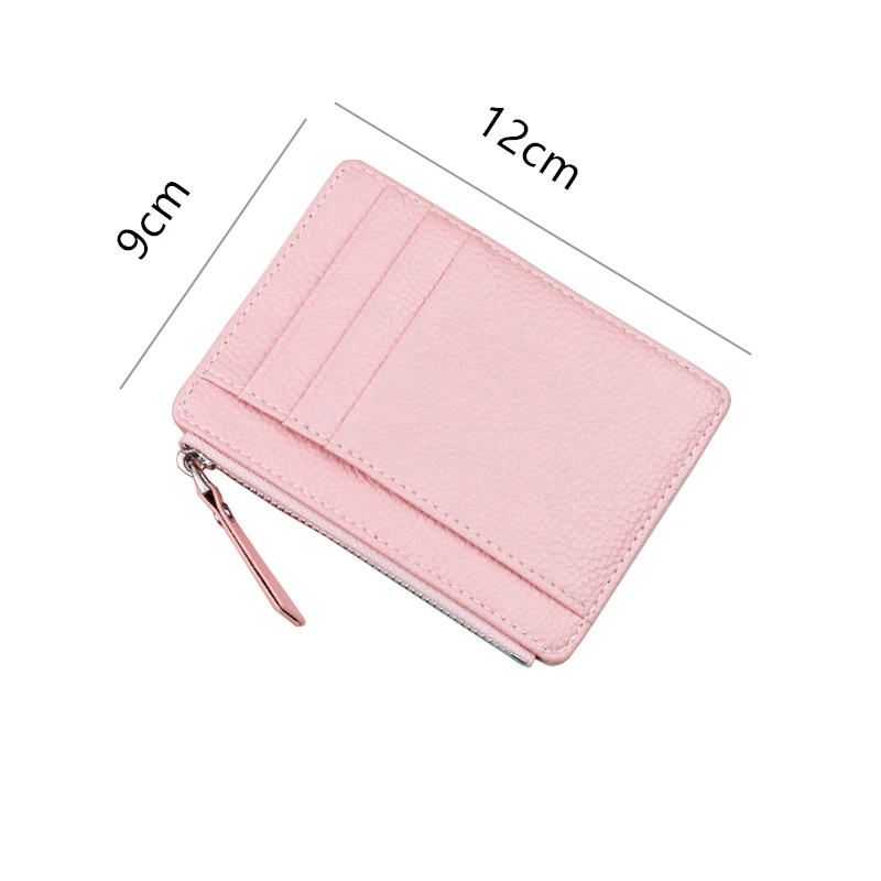 1PC Small Women Men Credit ID Card Holder PU Leather Zipper Fashion Ultra-Thin Wallet Money Bag Case Coin Purse Clip Organizer