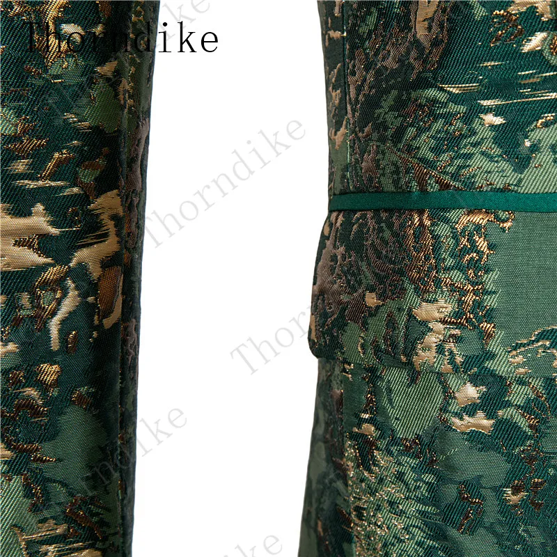 Thorndike/Мужские костюмы с брюками, итальянский смокинг с заостренными лацканами, зеленый камуфляж, официальные свадебные/Выпускные/вечерние костюмы, лучший мужской блейзер