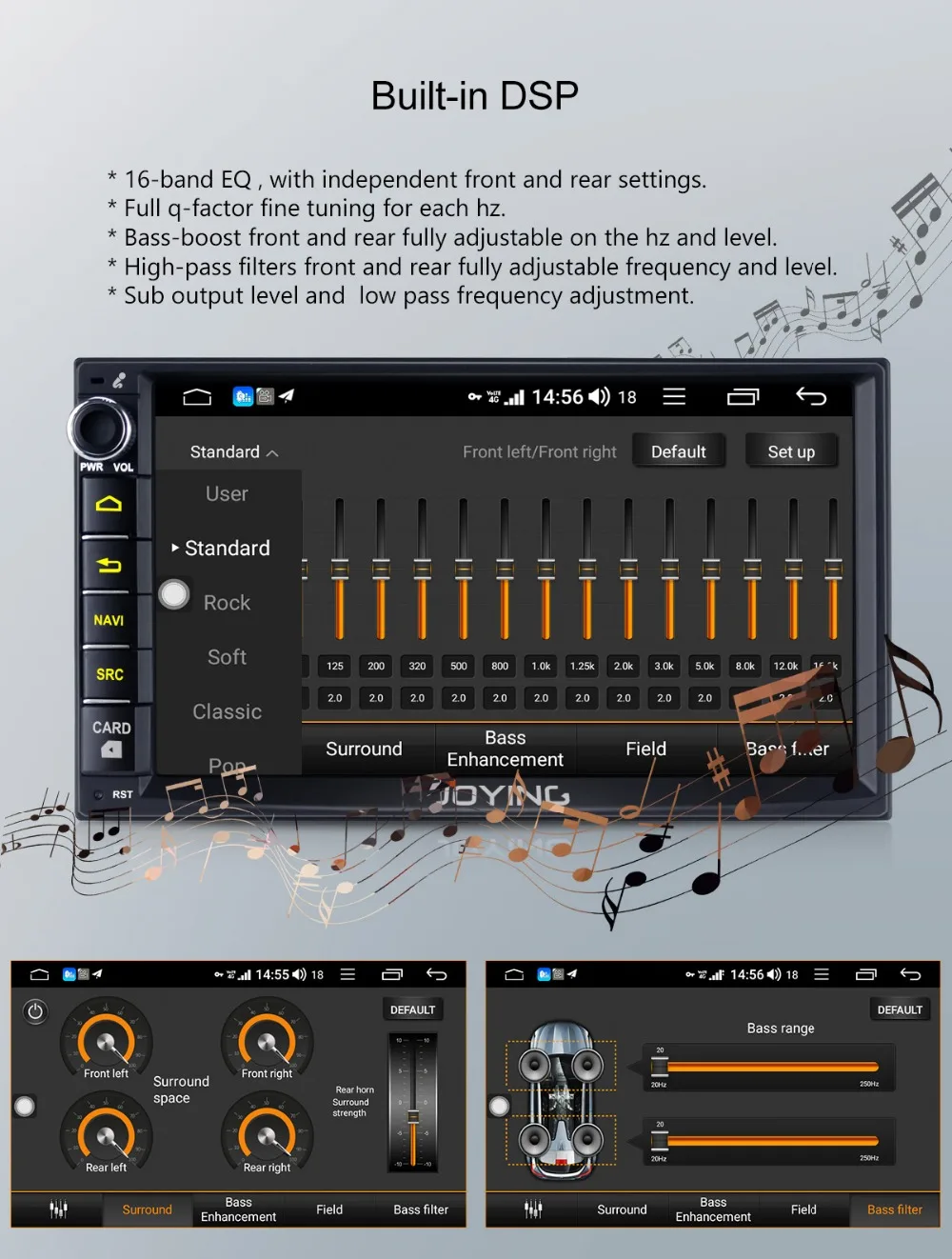 Excellent Android 8.1 Octa Core 4GB+64GB car radio player Support 4G/ Carplay Android auto/SWC/fast Boot HD with free OBD 2 din autoradio 13