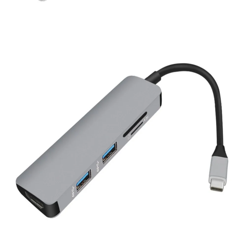 5 в 1 многофункциональный конвертер TYPE-C док-станция USB 3,0 TF Card Reader для MacBook