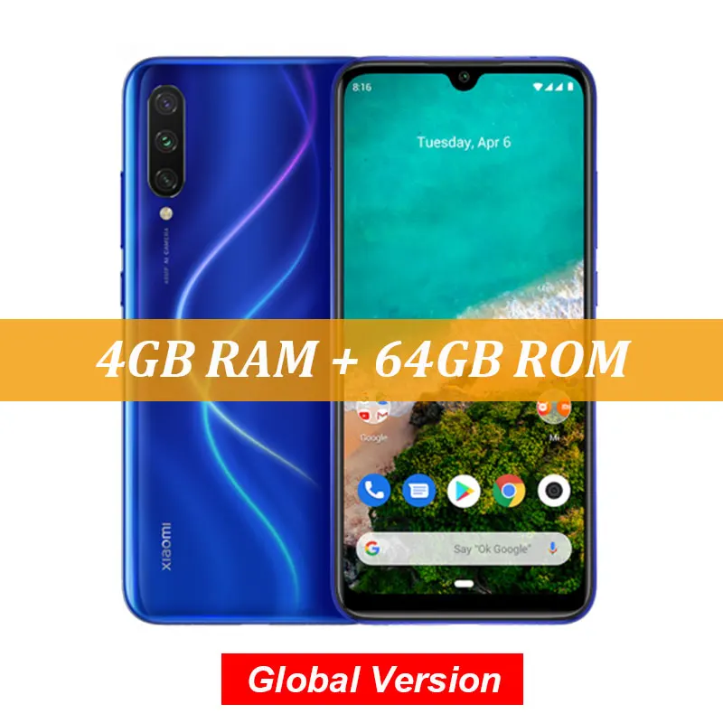 4GB 64GB Blue Глобальная версия Xiaomi mi A3 mi A3 4GB 64GB мобильный телефон Snapdragon 665 48MP Тройная камера s 32MP фронтальная камера 6,088 AMOLED дисплей - Цвет: 4GB 64GB Blue