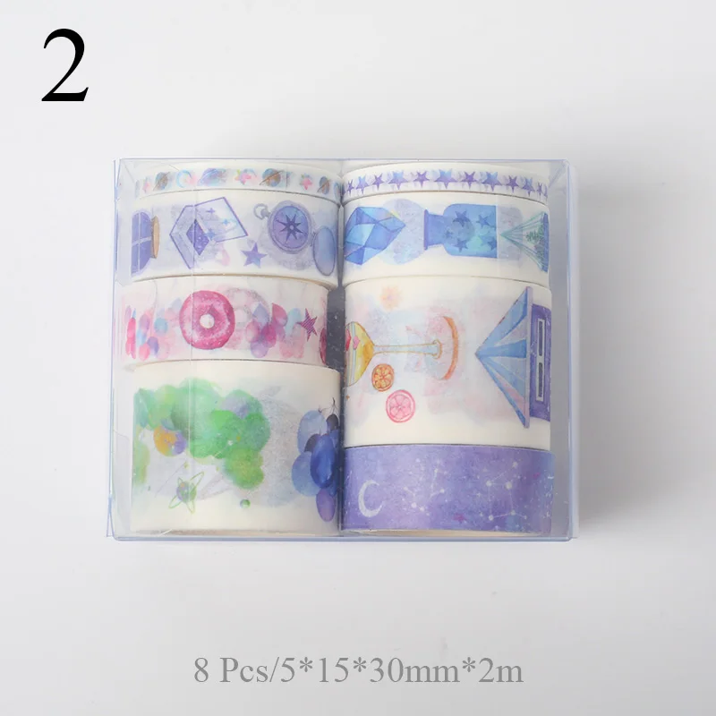 8 шт./компл. милый Единорог КИТ лента Washi Kawaii изоляционная лента декоративная клейкая лента Стикеры Скрапбукинг дневник раздатчик канцелярской ленты - Цвет: 2