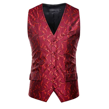 

New business gentleman single breasted printed vest vest vest jacket and your favorite suit, the effect is better.