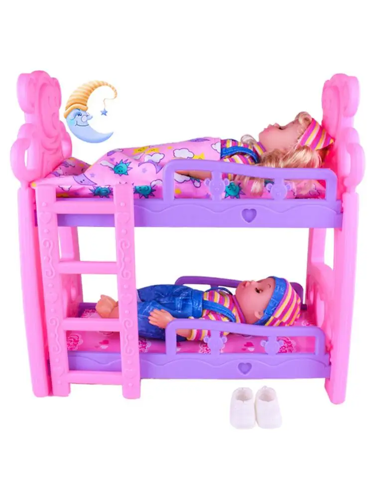 Детские игрушки двойная кроватка мебель в Европейском стиле кукольный домик для