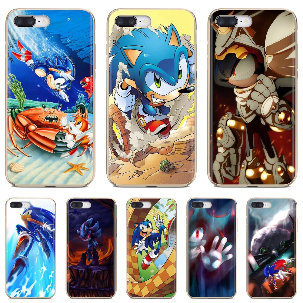 For Motorola Moto G G2 G3 X4 E4 E5 G5 G5S G6 Z Z2 Z3 C Play Plus Silver Sonic The Hedgehog Shadow Sega Soft TPU Cover | Мобильные