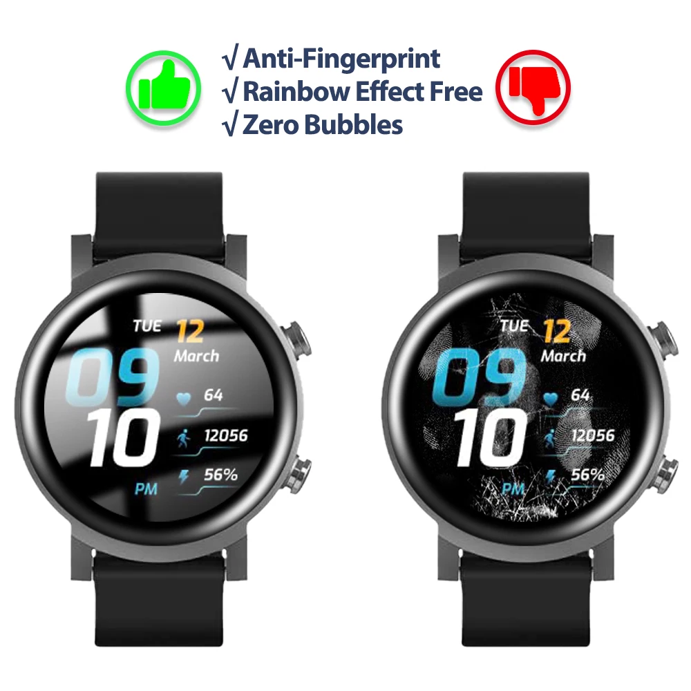 Ticwatch e3用5d保護フィルム,湾曲したソフトグラスファイバー