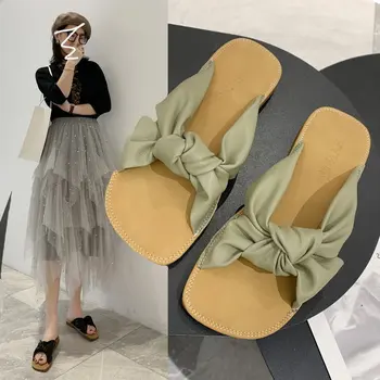 

Ms. Sandals and Slippers Female Summer 2020 New Cute Red Ins-Music of the Tide Bow Wild Slippers