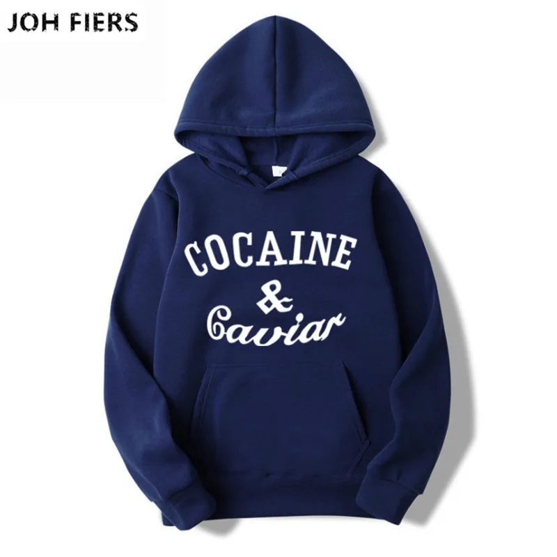 

2019 New 100% Cotton Hooded Autum Winter Outerwear Cool Clothing Cocaines & Caviar Hip Hop Hoodies Sweatshirts For Men And Women