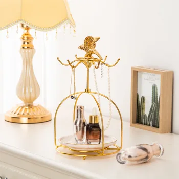 

Simple Home Art Deer Metal Cup Storage Rack Modern Desktop Marble Pattern Ceramic Jewelry Cosmetic Storage Tray Home Decoration