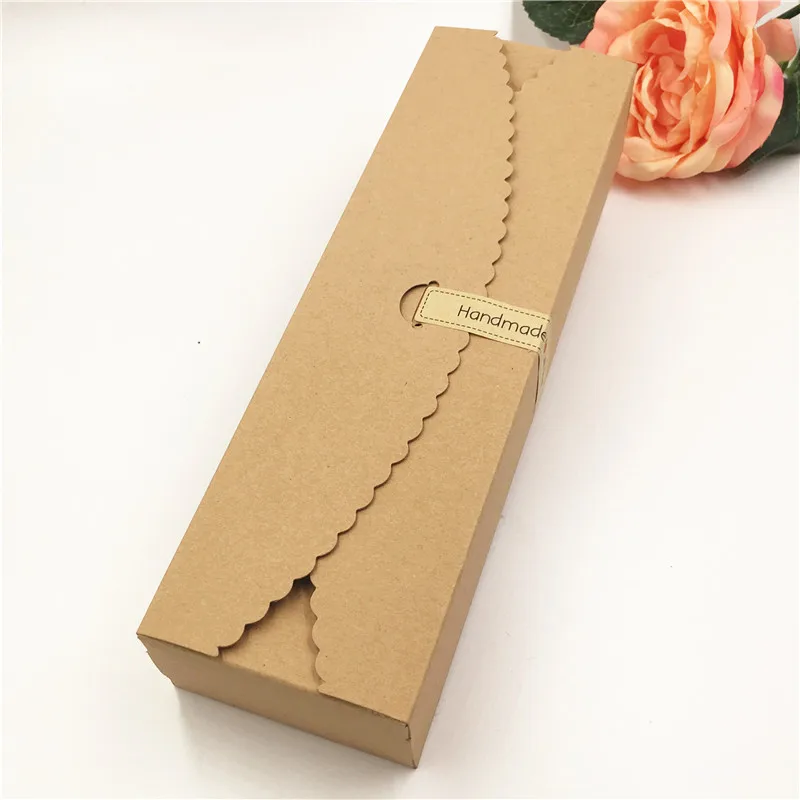 

24Pcs/Lot Simple Style Kraft Paper Long Boxes Cases For Soap Packaging Container New Boxes Cases With Stickers Accept Customized