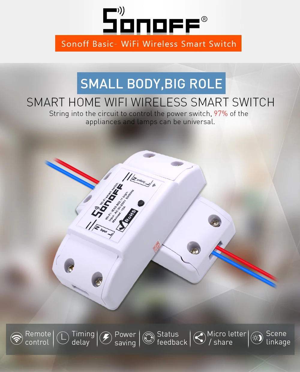 1/2/3/4/5/6/8/10 шт. SONOFF Basic Смарт Беспроводной Wi-Fi пульт дистанционного управления Переключатель Управление Модуль Автоматизации "сделай сам" умный дом модуль 10A/2200W