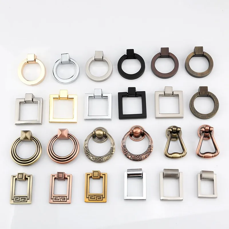 

1pcs single hole vintage knobs and handles mini drawer door ring pull for Wardrobe Cupboard cabinet closet Furniture Hardware
