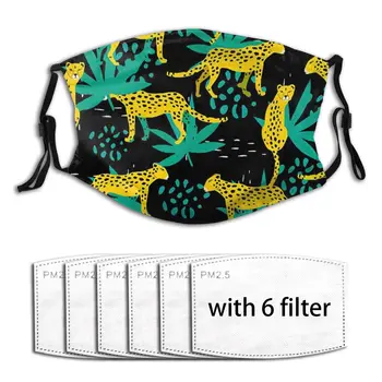 

Washable Reusable Anti Haze Face Masks Cute Tropical Leopard Creative Pattern Masks Fabric Protective PM2.5 Masks Proof Haze