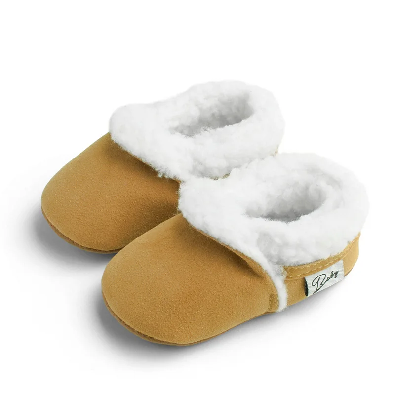 Newborn Baby First Walkers Unisex Fleece Bootie Winter Warm Infant Toddler Crib Shoes Classic Floor Boots
