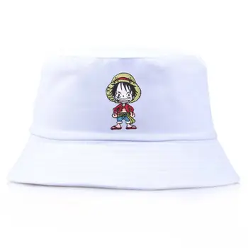 

One piece Luffy Bucket Hat Flat Caps Fishing Fisherman Bob Hat Summer Hat Panama Basin Chapeau Sun Prevent Hats for Men Women