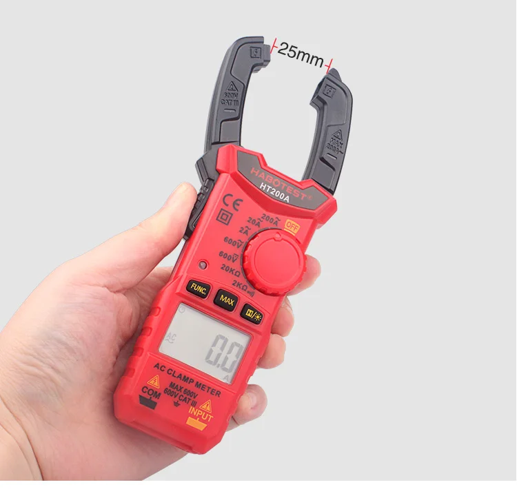 HT200A мини Цифровые токовые клещи Токоизмерительные клещи мультиметр