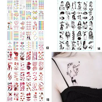 

New Hot 30 Sheets Cute Cartoon Temporary Tattoos Party Waterproof Kids Adults Removable Couple Fake Tattoos Sticker SMR8