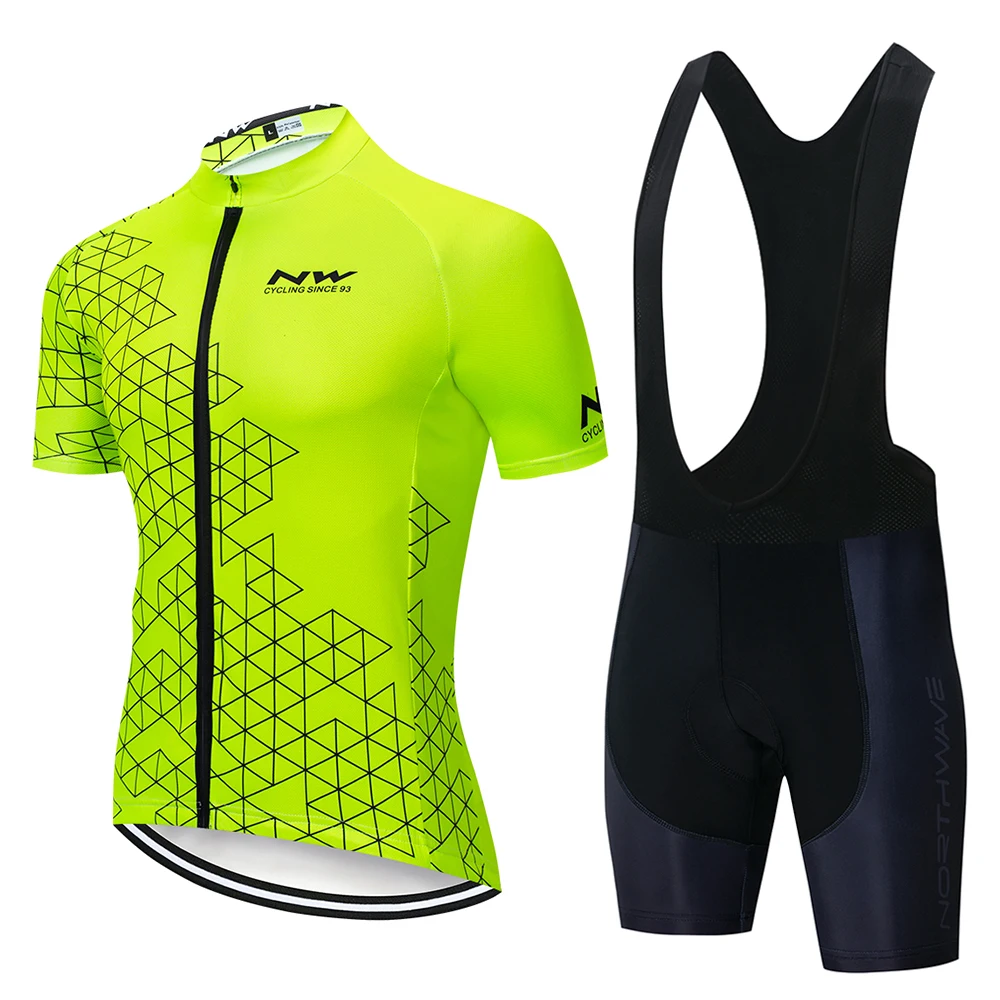 summer new NW cycling sports bike racing team suit men's short-sleeved outdoor equipment - Цвет: Traje de manga corta