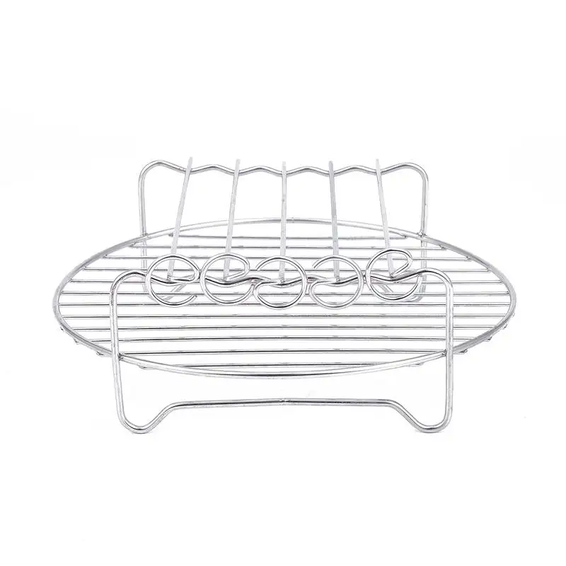 Double Layer Rack Accessory with 5 Skewers, for Airfryers