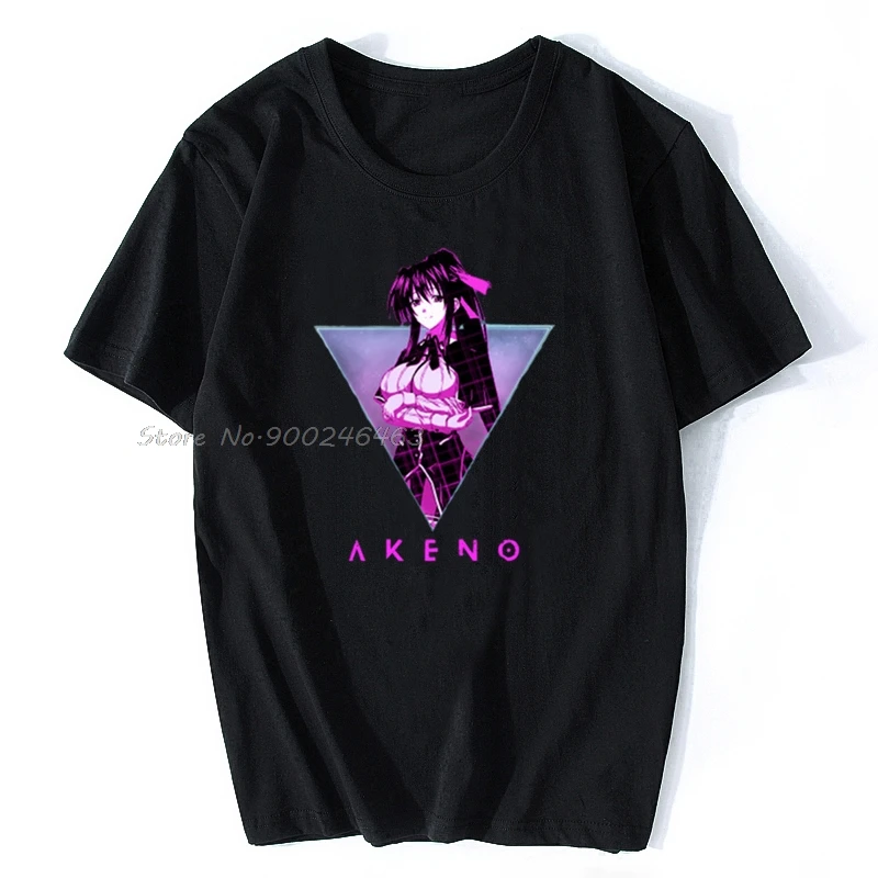 Мужская футболка Akeno Himejima Highschool DxD 80s аниме женская мужские хлопковые футболки