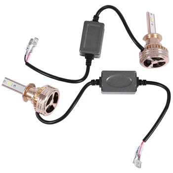 

All-In-One Led-Tx3570 Chip Aluminum EV17 2 Pcs Car Led Headlight Gold 12000 Lumens 60W Focused Headlight Fog Light Bulbs Convers