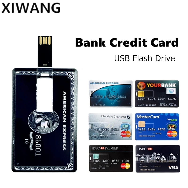 USB флеш-накопитель 8 ГБ, флеш-накопитель 128 ГБ, u-образная Флешка 16 ГБ, 32 ГБ, банковская кредитная карта, флешка 64 ГБ, реальная емкость, флеш-память, бесплатный логотип на заказ