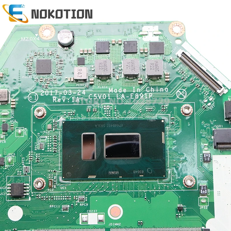 NOKOTION NBGSW11001 NB. GSW11.001 C5V01 LA-E891P для acer aspire A515 A515-51 Материнская плата ноутбука SR3LA I5-8250U Процессор DDR4