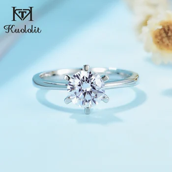 

Kuololit 0.8 CT Moissanite Rings for Women 925 Solid Sterling Silver lab Diamonds ring for Engagement Anniversary Bride gift New