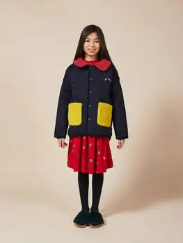 

Winter cotton Clothing 2020 New Boys and Girls casual Fashion Lapel thermal Clothing Bobo contrast printing thick coat