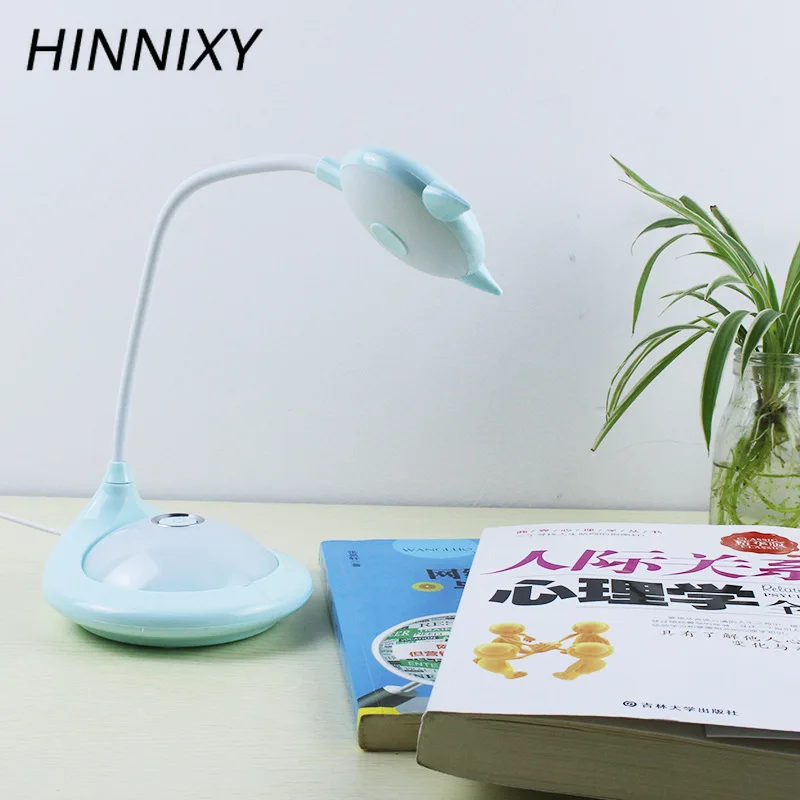 Hinnixy Настольная лампа с мультяшным котом розовый синий регулируемой яркостью