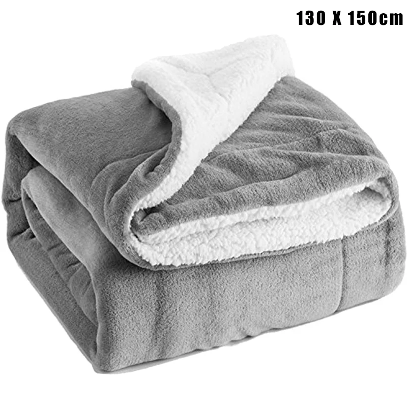 gray size130cmx150c Очень теплое плотное пушистое мягкое одеяло для зимней спальни Рождественский подарок CSV - Цвет: gray size130cmx150c