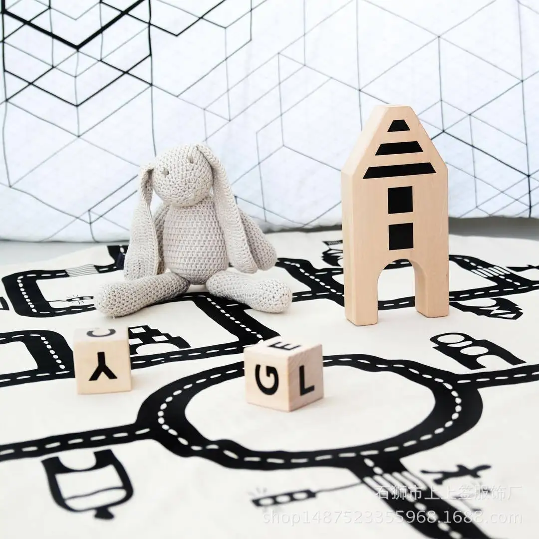black Город эротических игр детский игровой коврик, хлопковый комплект из 2 Слои мягкие детские коврики для сна на коврике арабских цифр Детские Тренажерный зал игровая комната Декор ползать Одеяло Pad - Цвет: black