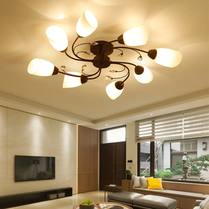 

Smuxi 6/8 Heads Iron Chandelier LED Ceiling Lamp Pendant Light Lighting for Bedroom Living Room E27 220V (NOT INCLUDE BULB)