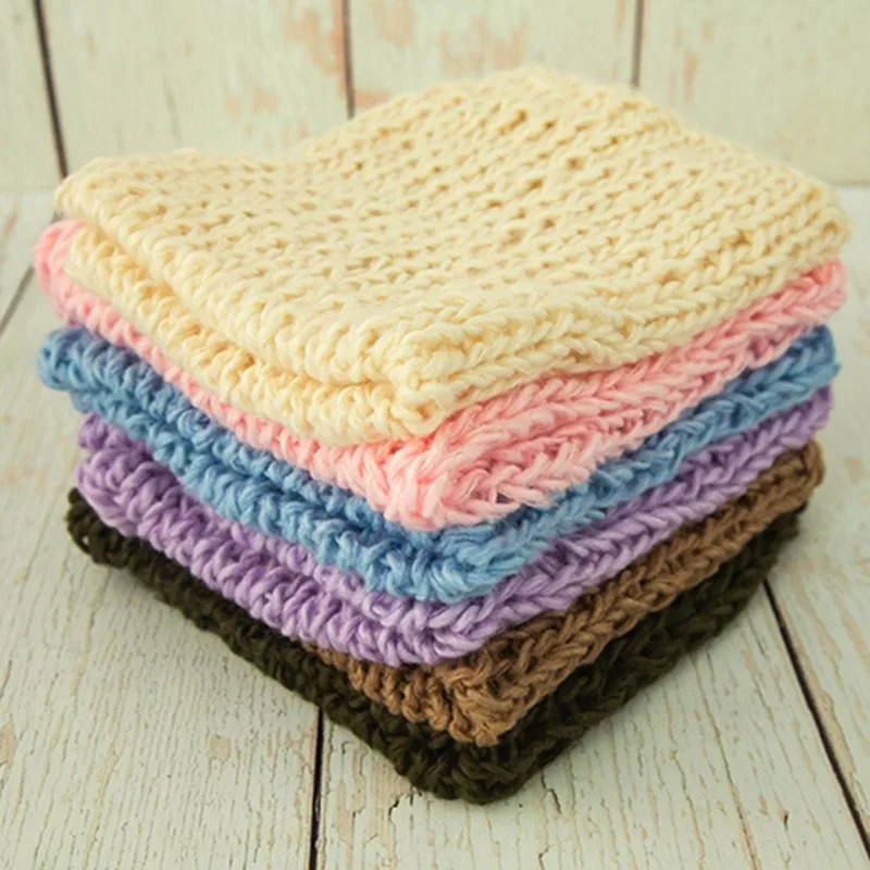 

Newborn Photography Props Blanket Crochet Baby Blanket Soft Warm Wool Knitted Basket Studio Photography Blanket Swaddle Wrap