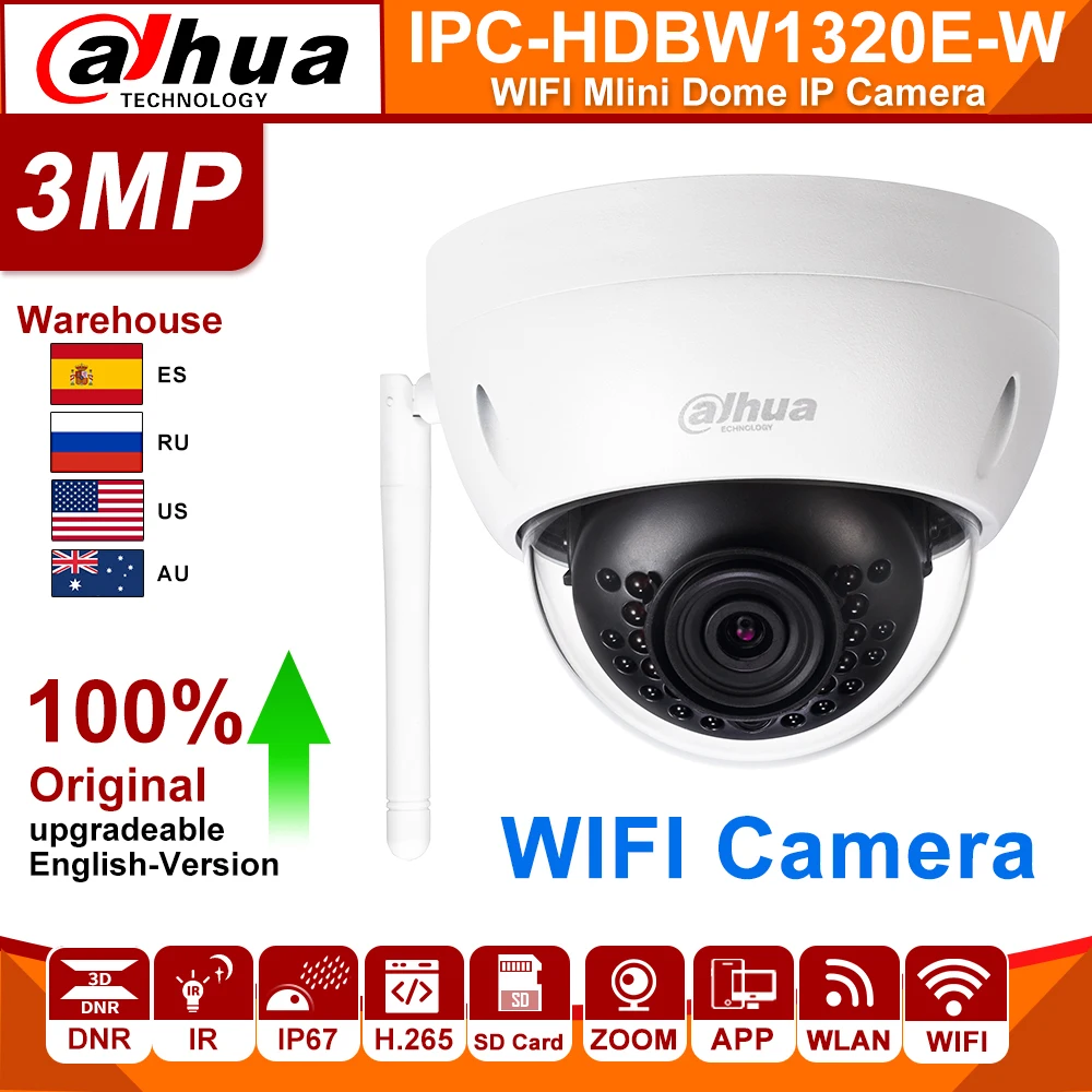 Dahua оригинальная IPC HDBW1320E W 3MP ИК Мини купольная 30 м WiFi сетевая ip камера