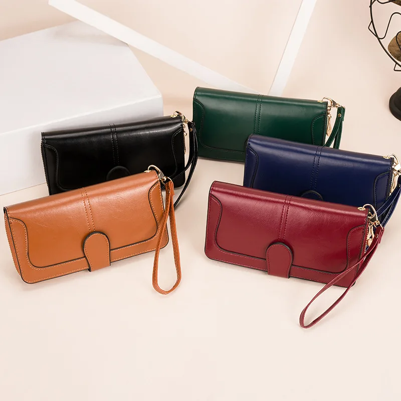 Leather Women's Wallets Fashion Solid Color Designer Long Purses Female Zipper Wallet Phone Bag Women Coin Purse Card Holder Leather Women's Wallets Fashion Solid Color Designer Long Purses Female Zipper Wallet Phone Bag Women Coin Purse Card Holder