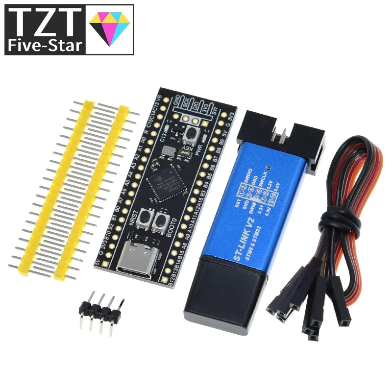 Макетная плата STM32F401 для обучения Arduino + ST LINK V2 STM32F411CEU6 STM32F4|Интегральные схемы| |