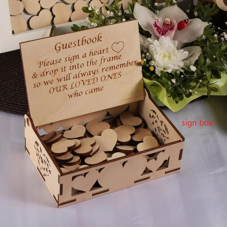 Заказная космическая коробка с изображением сердца, деревянная рамка, 3D Альтернативная коробка теней для помолвки, Выгравированная табличка для детского душа, гостевая вывеска в книжке