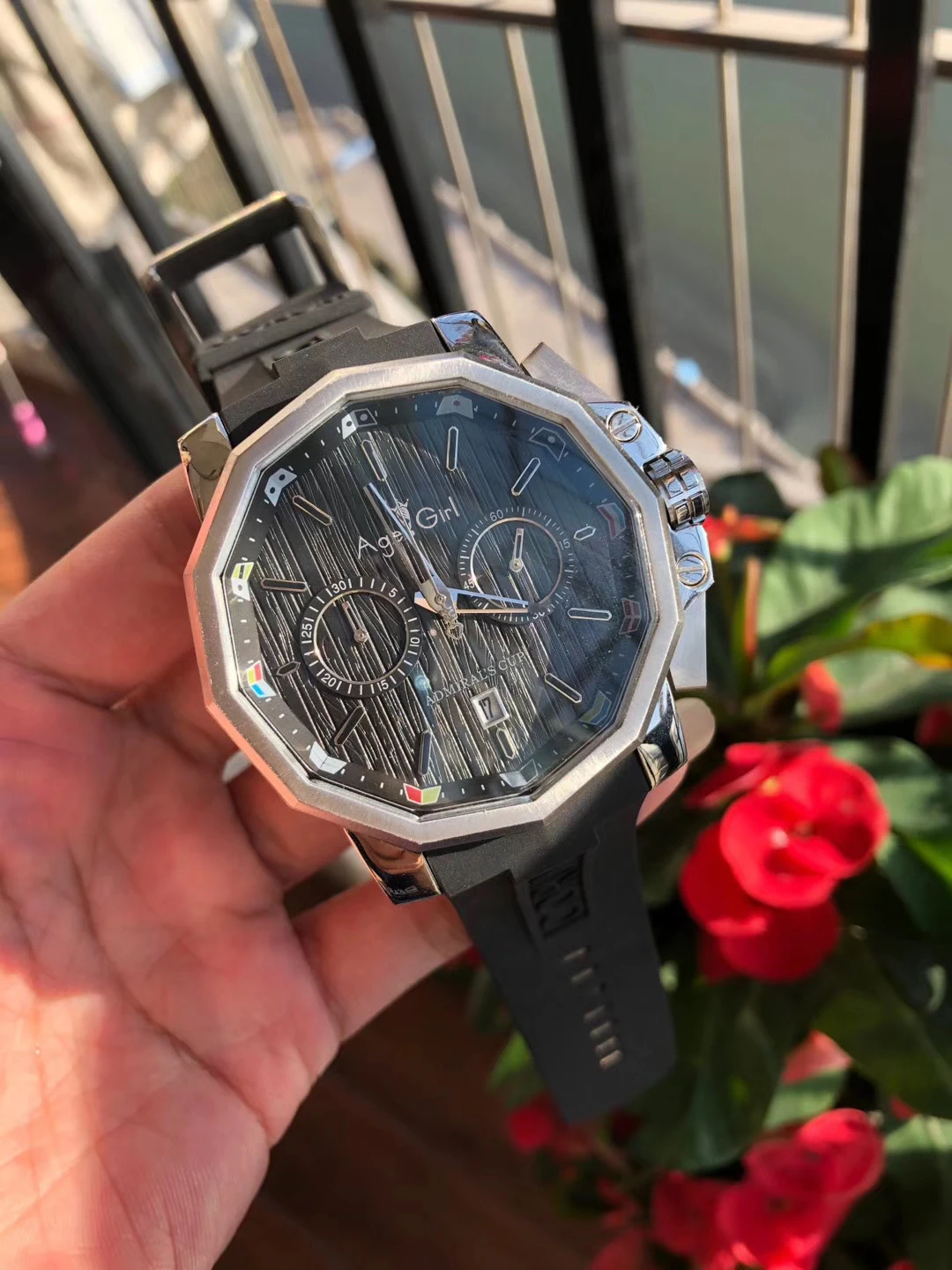 

Luxury Brand New Men Black Rubber Watch Sport Stainless Steel Japanese Quartz Sapphire Watches AAA+ 48mm